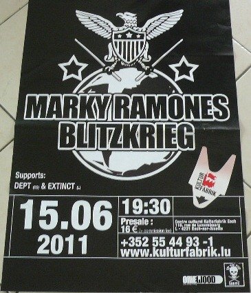 Affiche Marky Ramones Blitzkrieg poster idéal cadeau pour fan de musique rock 70x100