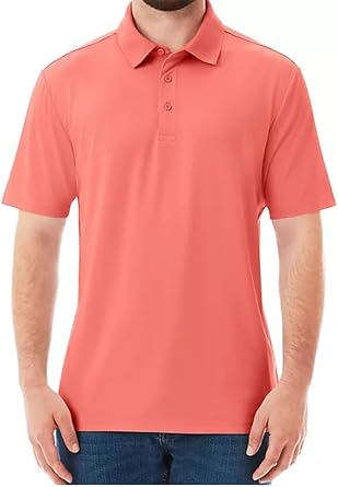 Members Mark Mens Jacquard Textured Performance Polo