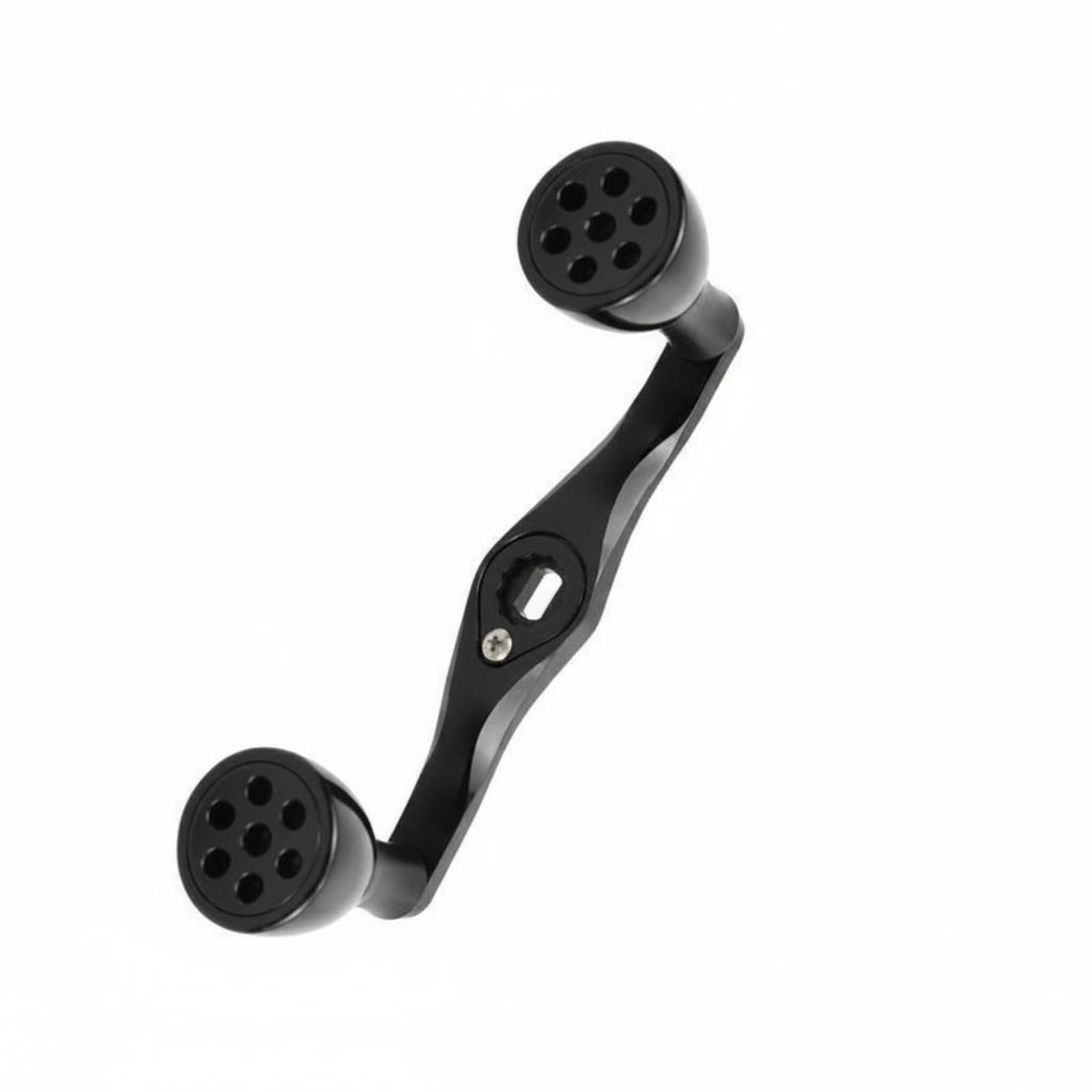 predolo 1 Pezzo Manovella Mulinello Pesca Manico Crank Pomello Metallo Impugnatura Ricambio in Lega di Alluminio Lavorata CNC per Controllo Preciso con Foro , Nero , Nero , 105mm