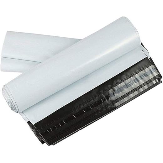 Plastic Pod Courier Bags, White, Pack of 100