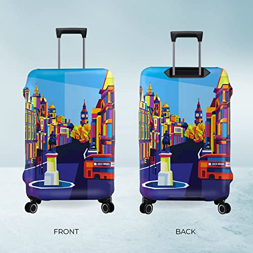 Image of Nasher Miles Polyester 65 (24 Inch) Medium Protective Luggage Cover - London Design