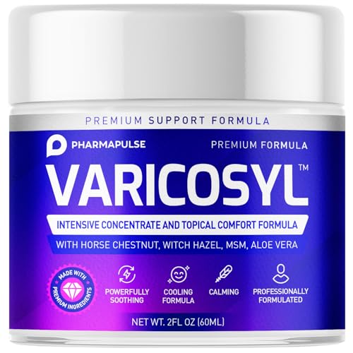 Varicosyl Cream for Legs - Soothing Leg Cream with Horse Chestnut, Arnica, MSM & Menthol - Cooling Formula for Tired Heavy Legs - Non-Greasy, Fast-Absorbing 2oz