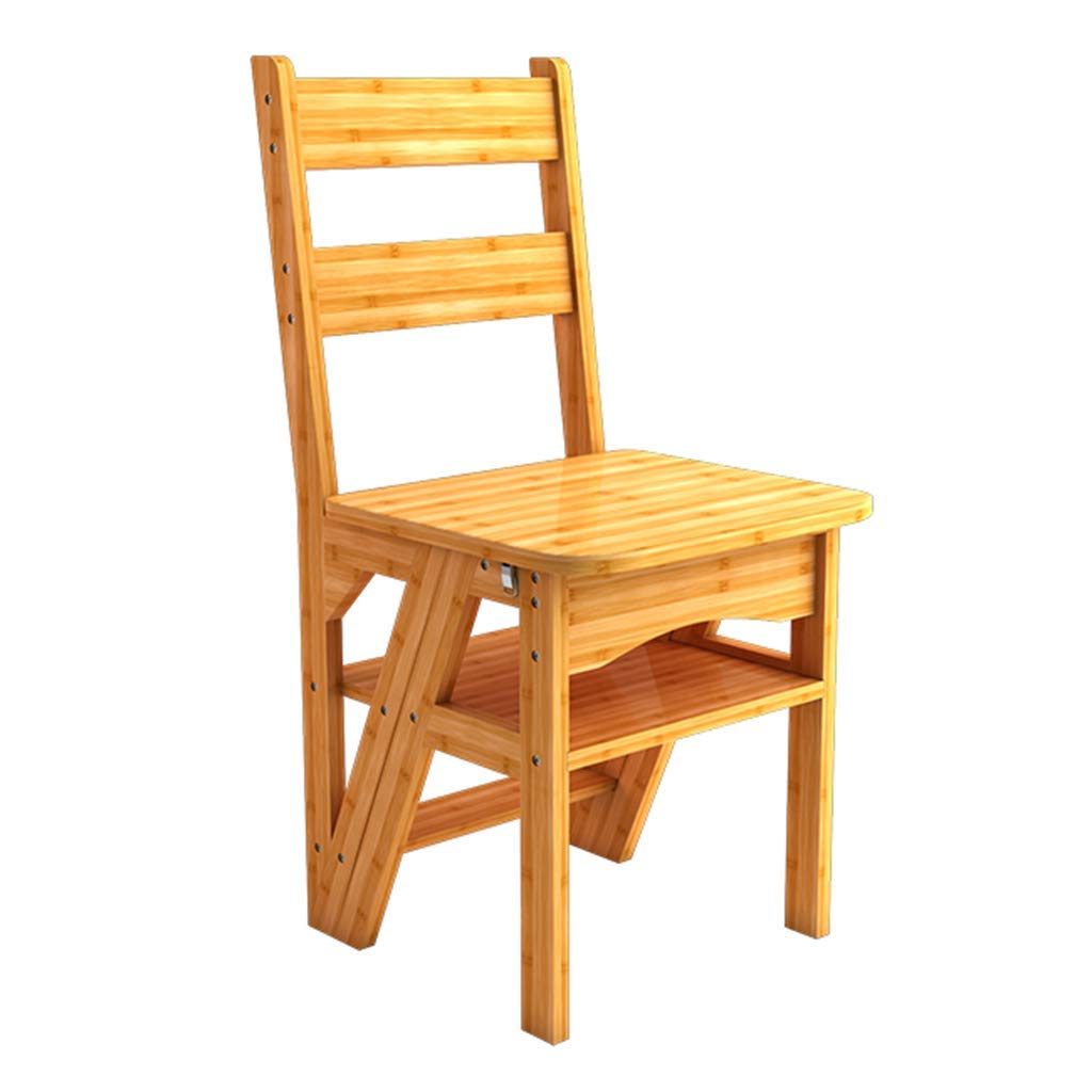 Escabeau de chaise pliante en bois noble avec 4 marches stables