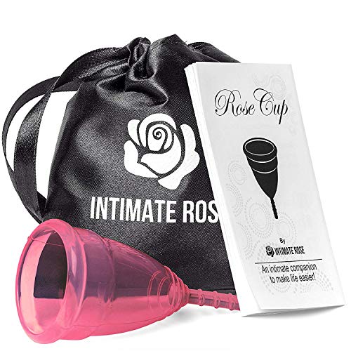 Intimate Rose Menstrual Cup is Perfect for Beginners - 12 Hour Period Protection with FDA Approved Silicone - More Comfortable Than Others - Eco-Friendly Alternative to Pads & Tampons
