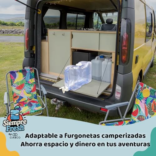 Miniatura 7 de Dispensador De Agua Fría Para Nevera 7,8 L By Cia Co Garrafa Compacta 35x23x16 Con Asa Ergonómica, Grifo De Doble Función Y Tapón - Reutilizable Y Duradera, Bebidas Frías En Casa, Playa, Camping