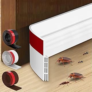 Door Draught Excluder,Door Rubber Bottom Seal Strip Under Door Draft Stopper Seals Anti-Collision Strong Adhesive Weather Stripping Tape Soundproof Draught Stoppers