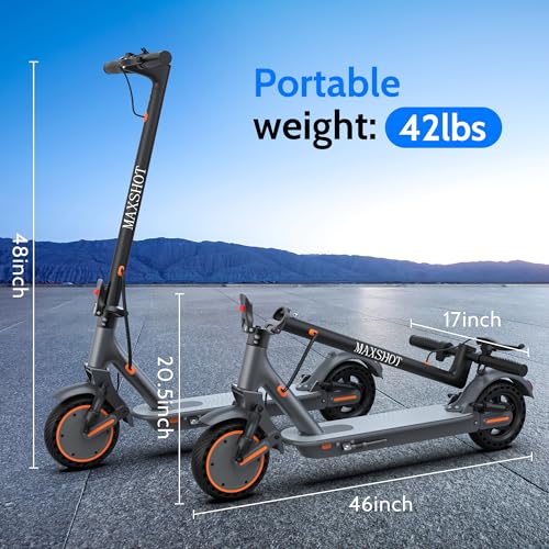 Image of Maxshot Electric Scooter, 350W /500W Powerful Motor, 19-22 MPH Max Speed, 15-28 Miles Range, Foldable escooter with Dual Braking Systems, Smart APP