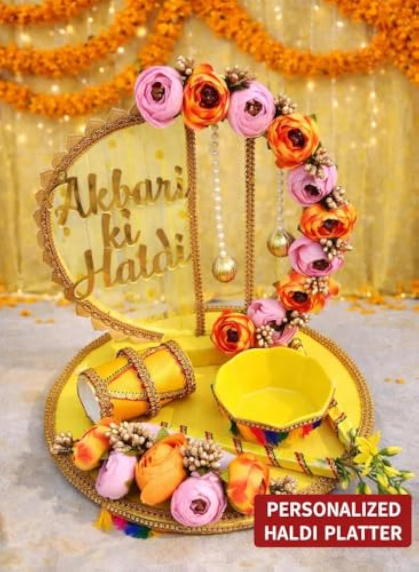 Haldi Platter Decorative Serving Tray