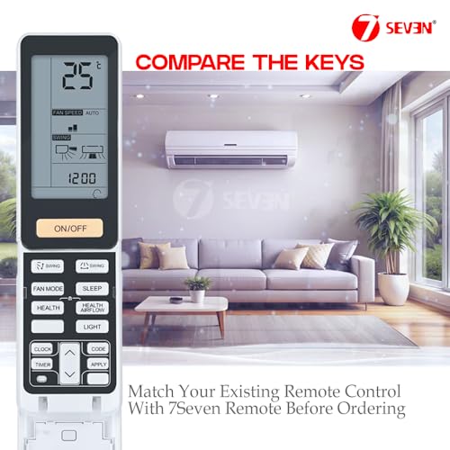 Image of 7SEVEN Compatible Haier Ac Remote Control Model 243 Suitable for 0010402886AD AS53FEBHRA AS26FBBHRA 1 1.5 2 Ton Split, Window and Cassette Air Conditioner - Match Keys Exactly with Existing Remote