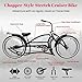 Tracer KRAKER PRO 26 Inch Stretch Chopper Bicycle for Adult,Single Speed Men Lowrider Bike with Oversized Hi-Ten Stretch Steel Frame,Front Wheel 26 * 3.5,Rear Wheel 26 * 4.0 Multiple Colors (Black)