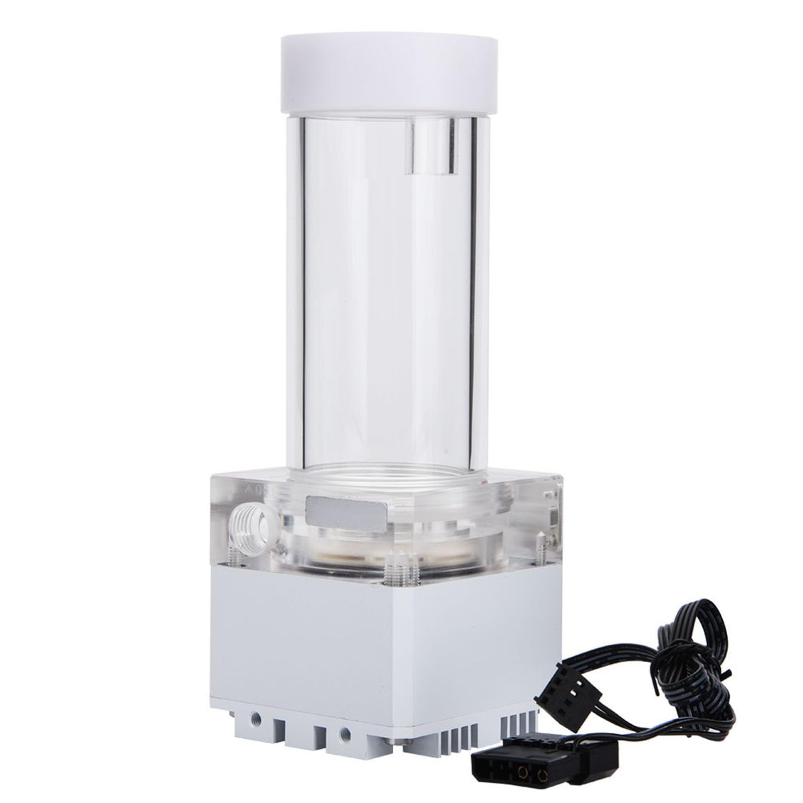 Lazmin 800L/H Computer CPU Wasserkühlung Wasserpumpe, 4 Meter Pumpenkopf Schnelle Wärmeableitung Computer Wasserpumpe LED Ultra-leiser Wasserpumpentank für PC(Weiß & 17cm)