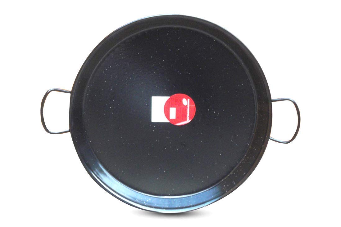 VAELLO Plat à Paella en Métal Émaillé - Ø 50 cm - 2 Poignées - Résistant à la Corrosion - Catégorie Barbecue, Plancha et Paëlla - Référence 10153 - Poids 1,12 kg