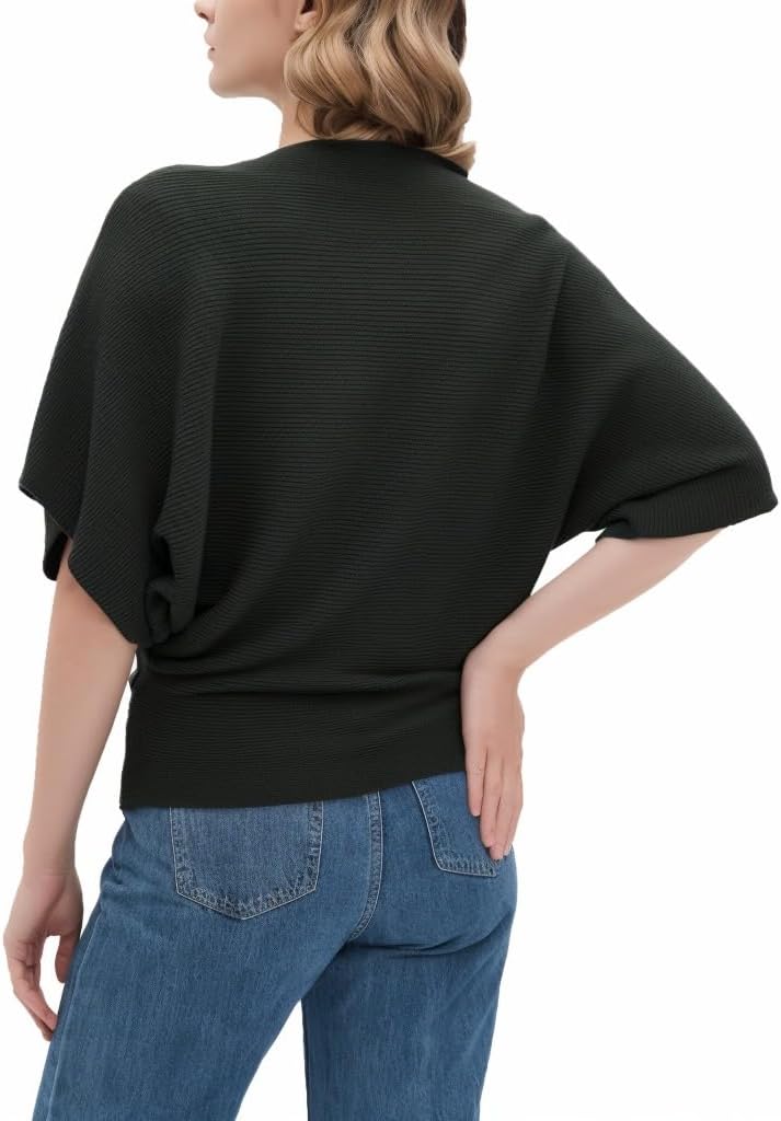 EDSTAR Women Dolman Batwing Sleeves Knitted Sweaters Winter Boat Neck Pullovers Tops - Image 2