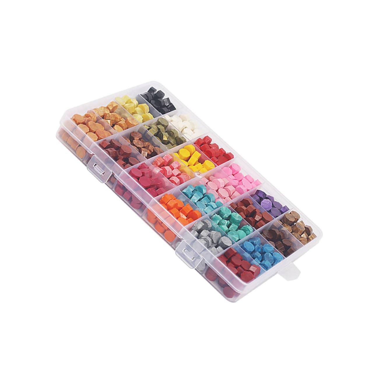 HOMSFOU Sellos de Cera con Cuentas de Colores y Cuchara de Lacre para Sobres para Manualidades y Regalos