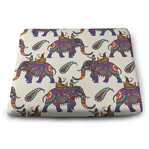 Funny Z Cojín de Asiento de Silla de Elefantes Indios Alivia la Presión de Los Músculos de Las Nalgas Almohadillas de Espuma de Elasticidad para El Hogar de la Oficina