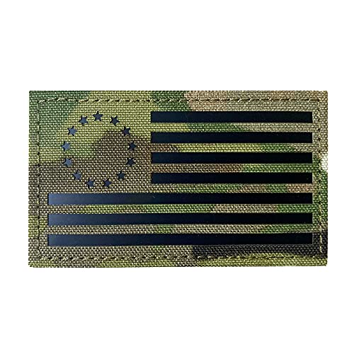 2X3.5" Infrared Ir Betsy Ross Usa American Flag Tactical Vest Patch Hook-Fastener Backing (Multicam) #TOP2