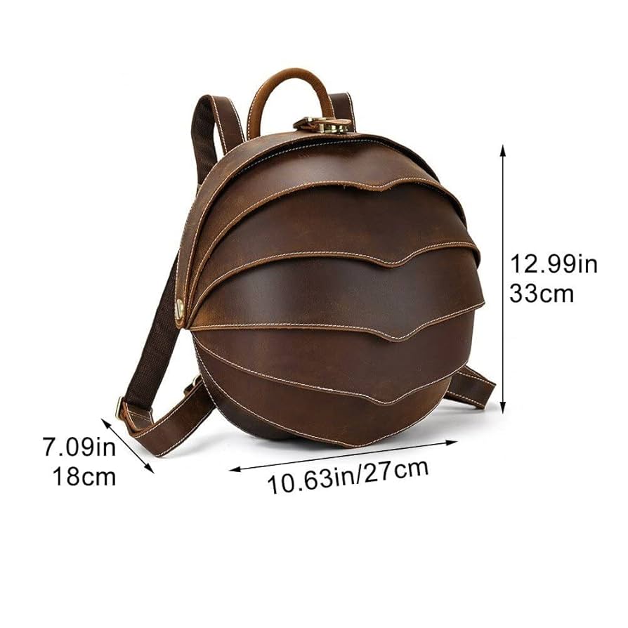 Handmade Vintage Leather Backpack Unique Design Beetles