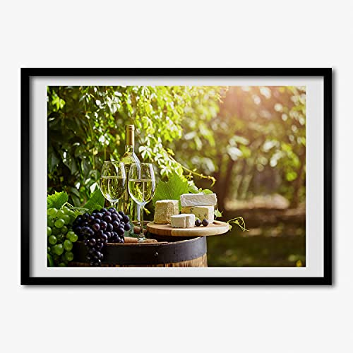 Tableau moderne 70x50 cm Tulup avec cadre en bois résistant et affiche vin