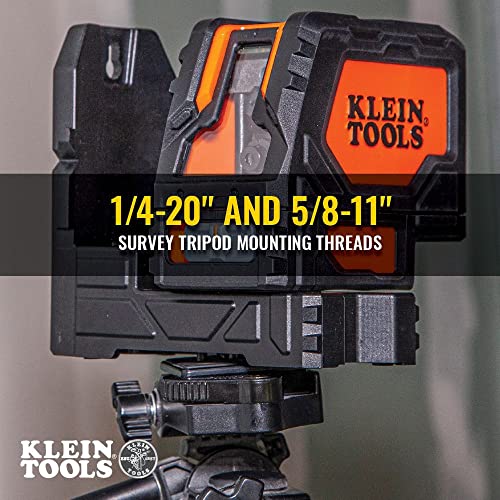 Klein Tools 93Lclg Laser Level, Self Leveling, Hi-Viz Green Cross Line Level With Red Plumb Spot And Magnetic Mounting Clamp #TOP4