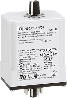 Square D SQD9050JCK17V20 SQ D 9050JCK17V20 120V 0.3-30 MIN ON DE, On Delay, 0.3-30Mins, Black