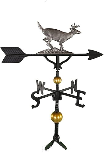 Miniatura 7 de Montague Metal Products Veleta de 32 pulgadas con adorno negro satinado, natural 2-Natural,Hammered