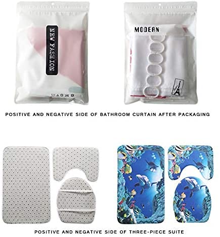 SMNVCKJ Hogwarts Schule für Hexerei und Zauberei Duschvorhang 180x200 180x180 Magic Decoration Duschvorhang 4-teiliges Set, Duschvorhang Wasserdicht Anti-Schimmel (b,120 x 200 cm) – Bild 7