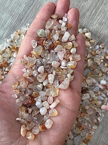 Image of GAF TREASURES 2 oz Lot Natural Cherry Blossom Semi Tumbled Gemstone Chips, Crushed Mini Crystals, Undrilled Crystal Chips (Cherry Blossom)