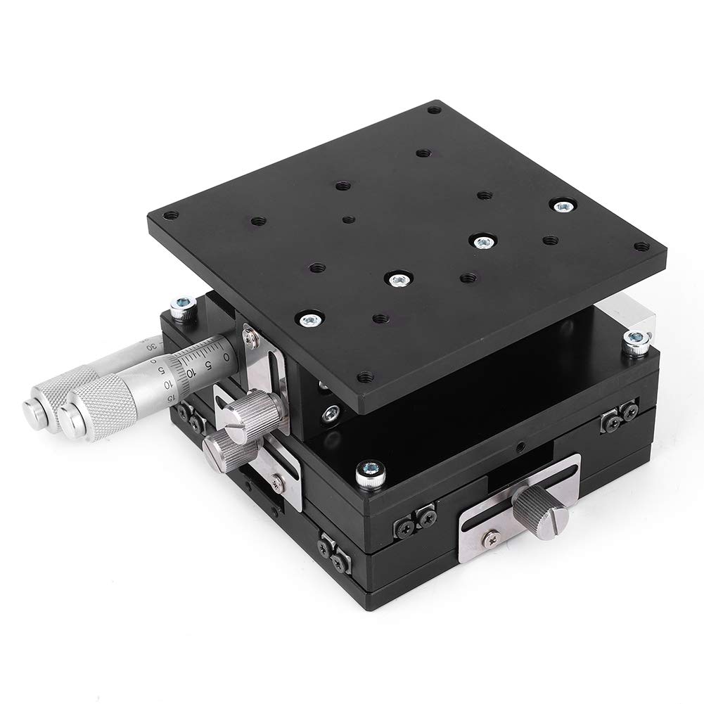 Trimmlager-Tuning-Plattform, 90 x 90 mm XYZ 3-Achsen-Trimmplattform, manueller Lineartisch-Tuning-Schiebetisch für präzise Messungen im optischen Labor