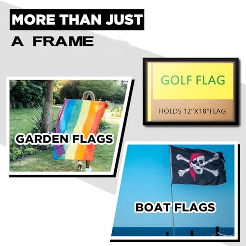 Cadre drapeau de golf 30x45 cm Marsui support mural 50x35 - 7