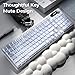 OHY XVX Wireless Keyboard,99Keys Quiet Typing Membrane Gaming Keyboard with Logo Display & Knob, RGB Backlit, USB C Rechargeable, 94 Keys PBT Keycap for Windows PC, Mac, Linux-White