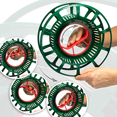 com-four® Kabelaufroller - Kabeltrommel leer aus Kunststoff - Seiltrommel als Organizer für Kabel, Lichterketten, Bänder und Drähte (01 Stück - Aufroller)