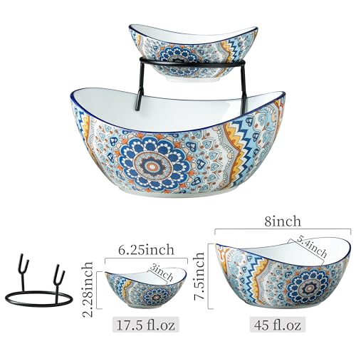 YHOSSEUN-Chip-and-Dip-Serving-Set-2-Tierd-Serving-Bowl-Set-Ceramic-Chip-and-Dip-Bowls-with-Stand-Serving-Dishes-for-Entertaining-Appetizer-Serving-Food-Display-Stand-for-Parties YHOSSEUN Chip and Dip Serving Set 2 Tierd Serving Bowl Set Ceramic Chip and Dip Bowls with Stand Serving Dishes for Entertaining Appetizer Serving Food Display Stand for Parties