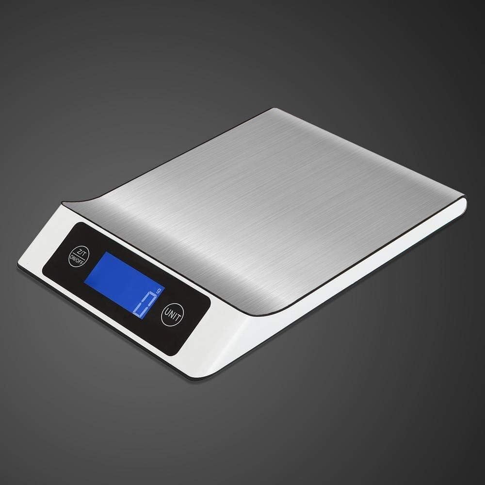 Balanzas electrónicas de cocina Báscula de alimentos de cocina de acero inoxidable for el hogar Báscula de paquete de correo Báscula de plataforma de báscula electrónica (Blanco 10 kg / 1 g) Balanzas