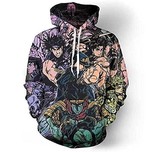 ZOSUO Unisex JoJo's Bizarre Adventure Kuujou Joutarou Joseph Joestar Sudaderas Sudadera Impresión 3D Sudadera con Capucha Popular Anime Pullover Camisetas De Manga Larga Sudaderas,M Cover