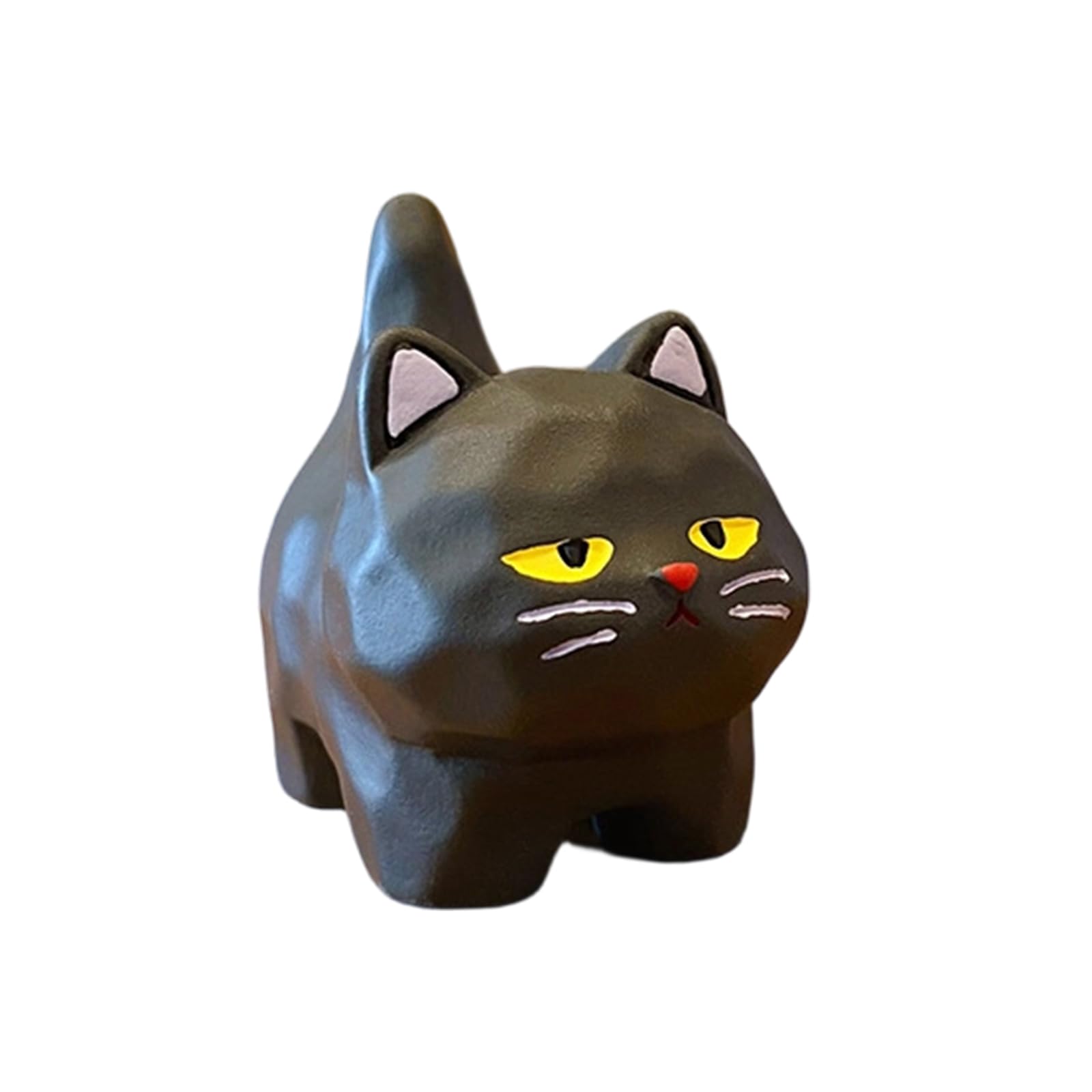 Coolhood D Coolhoo Resin Standing Cats Miniature Figurine Woo Carving Texture Cartoon Kitten Statue For Home Esktop Ecoration Shelf Ecors