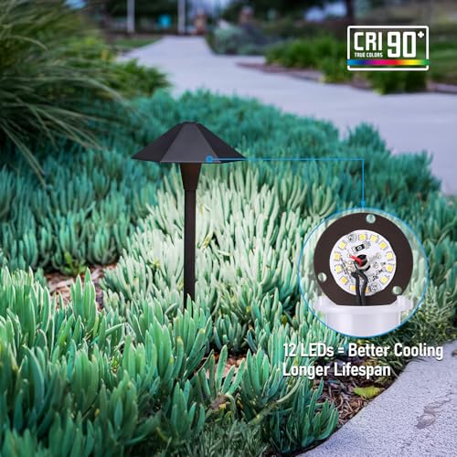 Image of LEONLITE 6-Pack 5CCT Low Voltage LED Pathway Lights, Hexagon Head