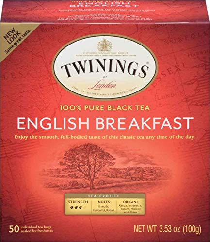 Twinings of London English Breakfast Tea, 50 Count