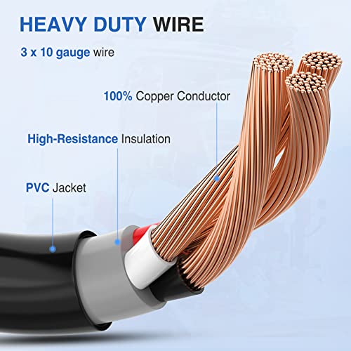 Image of Nilight RV Generator Adapter Cord 30 Amp to 30Amp 4 Prong Pure Copper Heavy Duty Twist Lock Male Plug 10 Gauge Wire L14-30P to TT-30R 30M /30F for RVs Camper Caravan Van Trailer