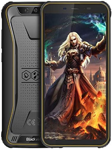 Blackview BV5500 Pro Rugged Android 9.0 outdoor Smartphone, IP68 waterproof/shockproof 4G Dual SIM mobile phone, 5.5" HD+ Quad-core 1.5GHz 3GB+16GB, 5MP+8MP, 4400mAh battery GPS/NFC/Face unlock Yellow