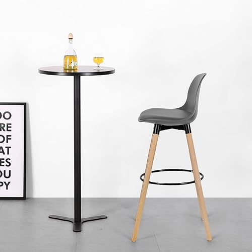 Miniatura 2 de RêveLife Juego de 2 taburetes de bar de 29 pulgadas con respaldo, taburete tapizado de piel sintética resistente con patas de haya y reposapiés de