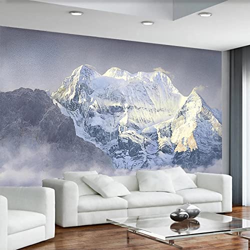 Snow Mountain Wall Mural, Natural Landscape Wallpapers 3D Space Decor Paintings, Removable Wallpaper Peel And Stick, Self Adhesive Wallpaper For Bedroom Living Room -157"W X 110"H #TOP6