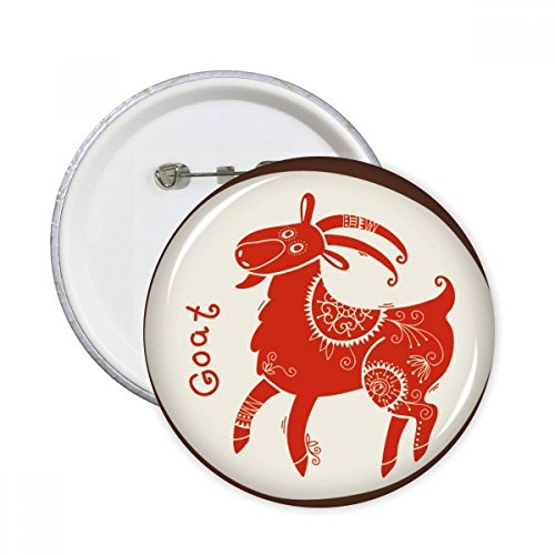Badge rond Mouton Chine zodiaque vêtement décoration cadeau XL rouge