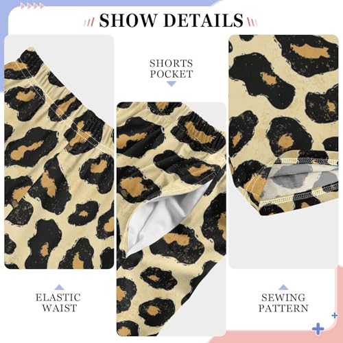 Yellow Black Mottled Texture Boys Pants for Kids Jogger Pants with Pockets S4