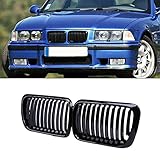 MIC Glossy Black E36 Grill,Front Kidney Grill Grilles Compatible with 3 Series E36 4DR/2DR & M3 LCI 1997-1999