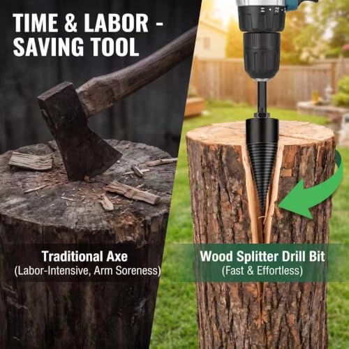 GicCheShark 45mm Firewood Splitter Drill Bit Set