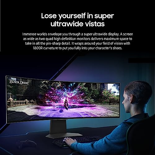 Samsung 49" Odyssey Oled G9 G95Sc Series Curved Smart Gaming Monitor, 240Hz, 0.03Ms, Dual Qhd, Neo Quantum Processor Pro, Displayhdr 400, Amd Freesync Premium Pro, Gaming Hub, Ls49Cg954Snxza, 2023 #TOP5
