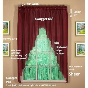 Todayscurtainemeliaoriginalvoileswaggerpair63burgundy90wx63l Urban Country Home Decor Todays curtain emelia original voile swagger pair 63 burgundy 90 w x 63 l urban country home decor