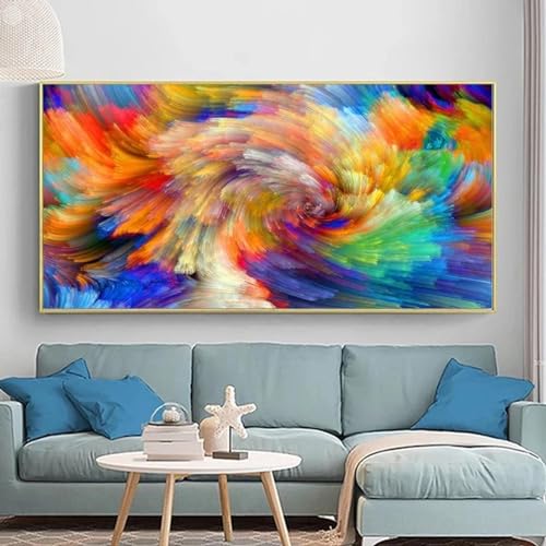 Art mural abstrait arc-en-ciel de qualité supérieure pour décoration épurée