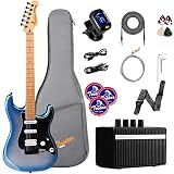 39” Professional Solid Body Electric Guitar Kit, Right Guitar Electric, HSS Pickup with Coil Split,