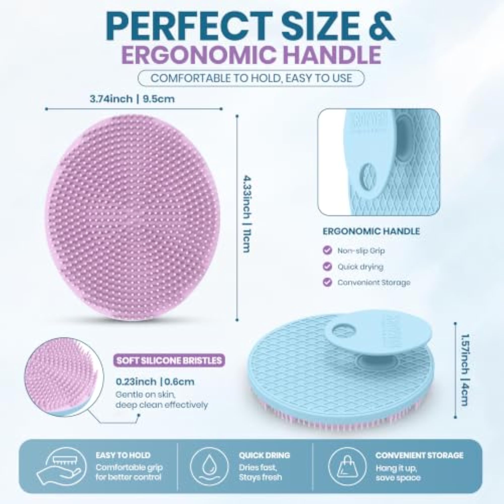 Silicone Ultra Soft Premium Body Scrubber Bath Brush